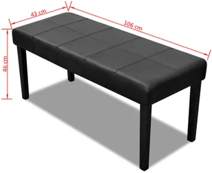 vidaXL vidaXL Ławka ze skóry syntetycznej, czarna - Ławki do przedpokoju - miniaturka - grafika 9