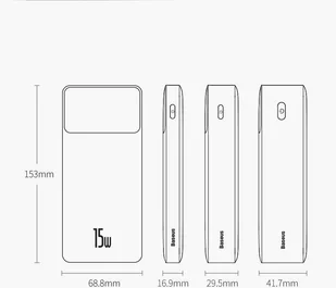 Baseus Bipow power bank 30000mAh 2x USB / USB Typ C / micro USB 15W biały (PPDML-K02) PPDML-K02 - Ładowarki do telefonów - miniaturka - grafika 14