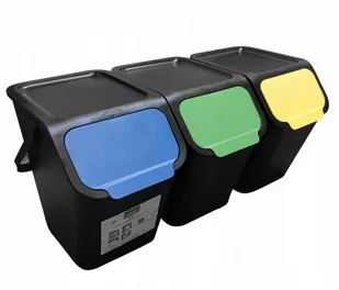 Practic Kosz Do Segregacji Odpadów Bini 25l Czarny Z Żółtą Klapką Practic.. AVO000481 - Kosze na śmieci - miniaturka - grafika 6