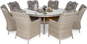 Meble ogrodowe - HOME &amp; GARDEN HOME & GARDEN Meble ogrodowe technorattanowe Bristol Round Elegant 180 cm Beige / Beige Melange 8+1 647751 - miniaturka - grafika 1