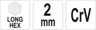 Yato KLUCZ IMBUSOWY DŁUGI 2,0 MM YT-05431 YT-05431 - Klucze i nasadki - miniaturka - grafika 2