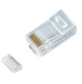 Złącza, przejściówki, adaptery - brak danych Wtyk RJ45 z pozłacanymi pinami kat.6) 2-częściow - miniaturka - grafika 1