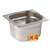 Pojemniki i kosze gastronomiczne - Vogue Zestaw pojemnik z pokrywą GN1/6 | 6 szt. S431 - miniaturka - grafika 1