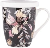 Kubki - Altom Kubek z zaparzaczem Black Lilly 300ml - miniaturka - grafika 1