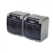 Wtyczki i adaptery - TelForceOne JUNIOR 10GHE-2d Gniazdo podwójne 2x2P+Z kl. dymna popielate - miniaturka - grafika 1