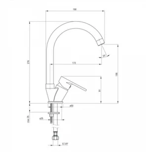 Deante CHABER CHROM | BGC 062M - Baterie kuchenne - miniaturka - grafika 4
