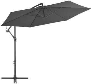 vidaXL Parasol wiszący na słupku aluminiowym, 300 cm, antracytowy - Parasole ogrodowe - miniaturka - grafika 2