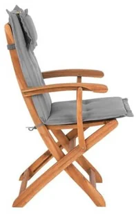 Beliani Zestaw 2 krzeseł ogrodowych drewnianych z szarymi poduszkami MAUI - Fotele i krzesła ogrodowe - miniaturka - grafika 5