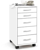 Zestawy mebli biurowych - FMD Mobel FMD Ruchoma szafka z szufladami Freddy, biała, 336-001 - miniaturka - grafika 1