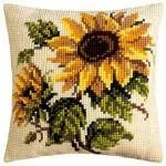Poduszki dekoracyjne - Vervaco vervaco PN-0008507 Ver haft krzyżykowy poduszka słoneczniki 1200\295 - miniaturka - grafika 1