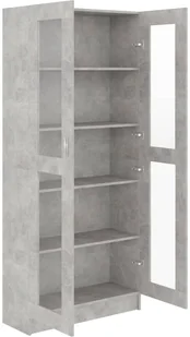 VidaXL Witryna, szarość betonu, 82,5x30,5x185,5 cm, płyta wiórowa 802772 VidaXL - Witryny - miniaturka - grafika 5