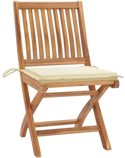 vidaXL Składane krzesła ogrodowe z poduszkami, 6 szt., drewno tekowe! 3072836 - Fotele i krzesła ogrodowe - miniaturka - grafika 3