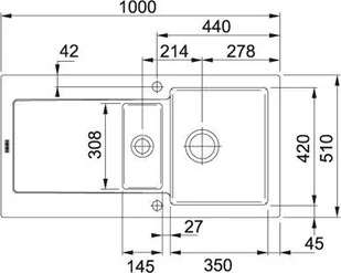 Franke Maris MRK 651-100 kremowy 124.0379.968 - Zlewozmywaki - miniaturka - grafika 3