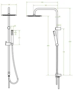 Laveo Pretto Kolumna natryskowa natynkowa chrom PLP00OX - Zestawy prysznicowe - miniaturka - grafika 4