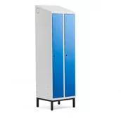 Szafki BHP - AJ Produkty Szafa ubraniowa ze skośnym daszkiem, na nóżkach - miniaturka - grafika 1