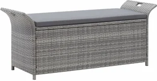 Ławka ze schowkiem i poduszką VIDAXL, szara, 138 cm - Ławki do przedpokoju - miniaturka - grafika 2