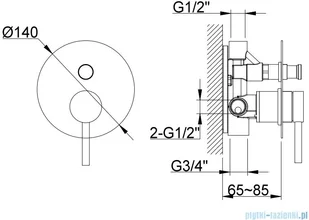 Kohlman Axel Gold zestaw prysznicowy z deszczownicą 25 cm złoty połysk QW210AGDR25 | - Zestawy prysznicowe - miniaturka - grafika 2