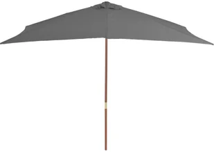 vidaXL Parasol ogrodowy na drewnianym słupku, 200x300 cm, antracytowy - Parasole ogrodowe - miniaturka - grafika 4