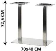 Inne meble biurowe - Stema SH Podstawa stolika podwójna SH-3003-1/S/6, (stelaż stolika), stal nierdzewna szczotkowana, nogi 6x6 cm SH-3003-1/S/6 - miniaturka - grafika 1