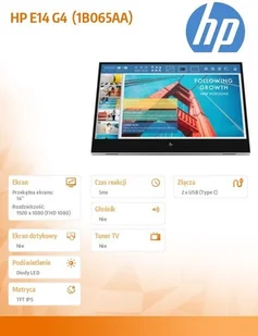 HP E14 G4 Srebrny (1B065AA) - Monitory - miniaturka - grafika 9