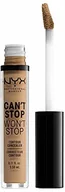 Korektory pod oczy - NYX Professional Makeup NYX Professional Makeup Can't Stop Won't Stop Contour Concealer korektor do konturowania twarzy w płynie, wodoodporny, kryje niedoskonałości, 15 Caramel, 3,5 ml - miniaturka - grafika 1
