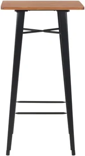 vidaXL Stolik barowy, czarny, 60x60x108 cm, lite drewno sosnowe i stal - Ławy i stoliki kawowe - miniaturka - grafika 2