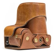 Akcesoria fotograficzne - MegaGear "Ze skóry naturalnej torba na aparat  łatwe do zainstalowania, gotowe do megagear" tripod akcesoria do pracy w firmie  kompatybilny z SONY Alpha A6500 |16  obwodowej i 70 MM |  , brązowy MG1202 - miniaturka - grafika 1