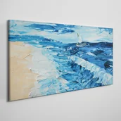 Obrazy i zdjęcia - PL Coloray Obraz na Płótnie Malarstwo wybrzeże morze łódź 100x50cm - miniaturka - grafika 1