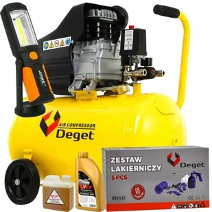 DEGET KOMPRESOR SPRĘŻARKA 50L 250l/m KIT 5 ZESTAW LAMPKA V81151 + V81141 - Sprężarki i kompresory - miniaturka - grafika 2