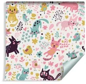 Tapety - Muralo Tapeta Dla Dzieci Kolorowe Kotki Pieski i Ptaszki 260116418 - miniaturka - grafika 1
