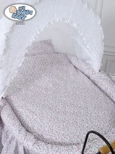 My Sweet Baby luxury Kosz Mojżesza Retro Jasmine - Naturalny + różowo-biała pościel z białą haftowaną koronką - Łóżeczka i kojce - miniaturka - grafika 2