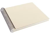 Albumy fotograficzne - Goldbuch Linum album na zdjęcia zbindowany spiralą, 20 x 20 cm, 40 stron przekładanym pergaminem, beżowy, 20 x 20 cm 12 931 - miniaturka - grafika 1