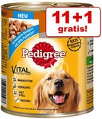 Mokra karma dla psów - Pedigree 11 + 1 gratis! Adult Classic 12 x 800 g 3 rodzaje mięsa - miniaturka - grafika 1