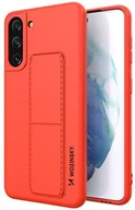 Etui i futerały do telefonów - Wozinsky Kickstand Case elastyczne silikonowe etui z podstawką Samsung Galaxy S21+ 5G (S21 Plus 5G) czerwony - miniaturka - grafika 1