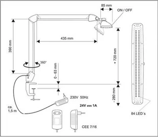 MAUL Lampka LED na biurko MAULwork, 21W, ze ściemniaczem, mocowana zaciskiem, biała M8205202 - Lampy stojące - miniaturka - grafika 8
