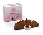 Kadzidła i dodatki - Satya Kadzidełka SATYA Fresh Rose (róża) stożkowe - 12 szt. satya06 - miniaturka - grafika 1