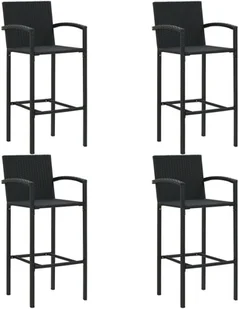 vidaXL 5-cz zestaw mebli barowych z podłokietnikami czarny rattan PE 3064811 - Pozostałe meble ogrodowe - miniaturka - grafika 4