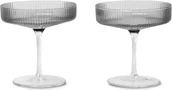 Kieliszki - Ferm Living Kieliszki do szampana Ripple przydymione 2 szt. 100126112 - miniaturka - grafika 1