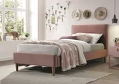 Łóżka - Signal ŁÓŻKO ACOMA VELVET 90X200 ANTYCZNY RÓŻ/DĄB 52 ACOMAV90ARD - miniaturka - grafika 1