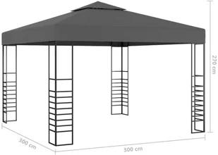 vidaXL Namiot ogrodowy, 3 x 3 m, antracytowy - Pawilony ogrodowe - miniaturka - grafika 10