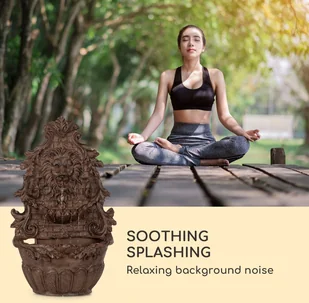 Blumfeldt Löwenstein, fontanna ścienna 2 W, pompa solarna, materiał: polyresin, 4 białe LED, kabel 5 m SOL1-Leo - Fontanny ogrodowe - miniaturka - grafika 6