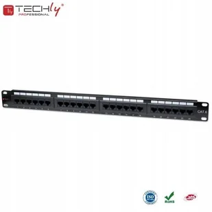 Techly Patch panel 1U UTP 24xR J45 Cat.6, czarny 22892 - Akcesoria do szaf serwerowych - miniaturka - grafika 6