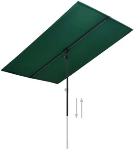 vidaXL Parasol ogrodowy na słupku aluminiowym, 2x1,5 m, zielony vidaXL - Parasole ogrodowe - miniaturka - grafika 3