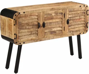 vidaXL Szafka z litego drewna mango, 120 x 30 x 76 cm - Szafki do salonu - miniaturka - grafika 4