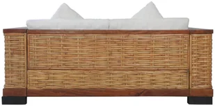 vidaXL 2-cz. zestaw wypoczynkowy, poduszki, brązowy, naturalny rattan 3+2 - Komplety wypoczynkowe - miniaturka - grafika 7