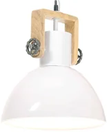 Lampy pozostałe - VidaXL Industrialna lampa wisząca, 25 W, biała, okrągła, 30 cm, E27 320539  VidaXL - miniaturka - grafika 1