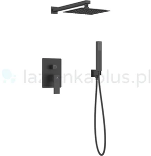 Laveo Laveo Kvadrato - komplet natryskowy z baterią podtynkową czarny mat BLQ 702P - Baterie podtynkowe - miniaturka - grafika 2