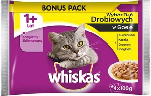 Whiskas Drobiowe danie w sosie saszetka 4x100g - Mokra karma dla kotów - miniaturka - grafika 5