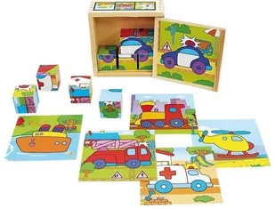 Brimarex KLOCKI DREWNIANE W SKRZYNCE UKŁADANKA POJAZDY - Klocki - miniaturka - grafika 6