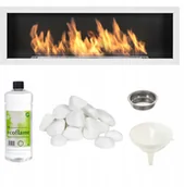 Biokominki - Biokominek S-Line 3D biały 120x40cm Długi Palnik - miniaturka - grafika 1